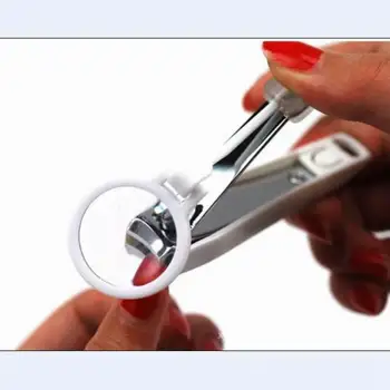 Nagų priežiūros serijos daugiafunkcinis nail clipper su didinamasis stiklas nagų krašto cutter didinamasis stiklas su ranka objektyvą, kaip manikiūro įrankis.