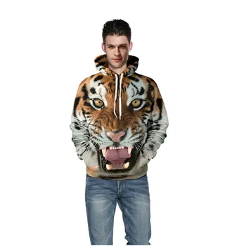 2017 Mados puloveris Galaxy 3D skaitmeninio spausdinimo spalvinga gyvūnų tigras vyrų juokinga Hoodies Palaidinukė Vyrų/Moterų Tracksuit