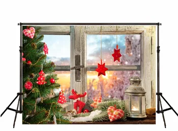 Kate Kalėdų Backdrops fotografijos ChristmasTree Langą Photographie Fone Fotografijos Studijoje Fone kamera fotografica