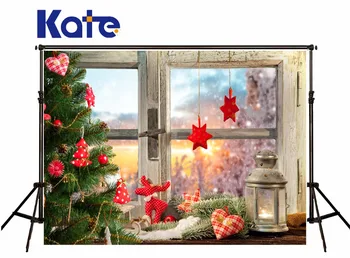 Kate Kalėdų Backdrops fotografijos ChristmasTree Langą Photographie Fone Fotografijos Studijoje Fone kamera fotografica