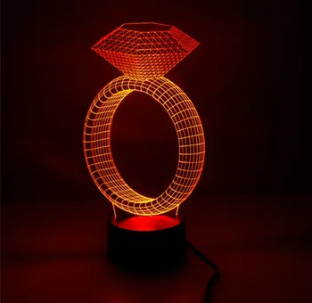 2016 Vėliau kaip Kalėdų Dovana/Šiuo 3D LED naktinė lempa Atostogų Šviesos Įdomus Šviesą su rombo Formos Draugams, kaip Nustebinti