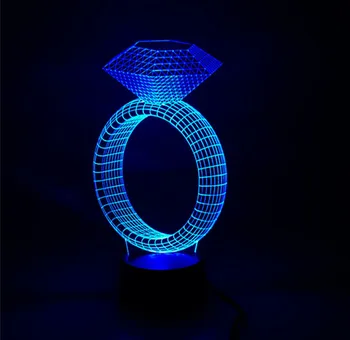 2016 Vėliau kaip Kalėdų Dovana/Šiuo 3D LED naktinė lempa Atostogų Šviesos Įdomus Šviesą su rombo Formos Draugams, kaip Nustebinti