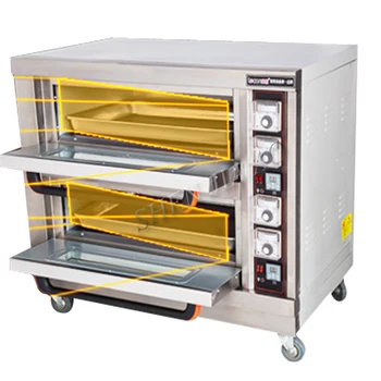 Komercinių Elektros krosnelė, kepimo krosnelė 6400w dukart sluoksnių dvigubos plokštės kepimo duona, pyragas, duona, Pica mašina BND2-2 1pc
