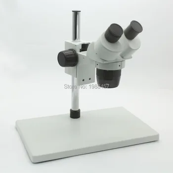 Didelis Bazę Žiūronų Stereo Mikroskopas Pramonės Mikroskopu 20X-40X Didinimas Su Metalo Stovas Reguliuojamas LED Žibintai