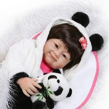 56cm Ribota Kolekcija Kinijos Kūdikis Gyvas Naujagimis Kūdikis Mergaitė su Miela Panda Tinka Silikono Reborn Baby Doll Vaikams Dovanos