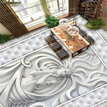Beibehang Užsakymą foto tapetai, grindys dažytos pasta šiuolaikinės mados grožio skulptūra 3D lipnios PVC grindų