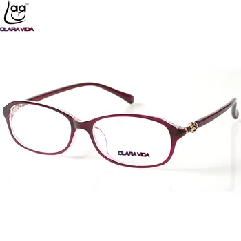= Clara Vida = rankų darbo rėmas mados raudona dizaineris moterų skaitymo akiniai su akiniais atveju +1.0 +1.5 +2.0 +2.5 +3.0 +3.5 +4.0