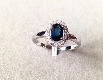 Natūrali tamsiai mėlynas safyras perlas Žiedas Natūralus akmuo Žiedas 925 sterlingas sidabro madinga, elegantiška, paprasta, apvalios moterys Office Papuošalai