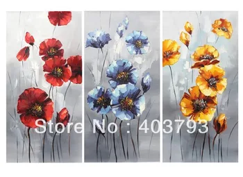 Rankomis dažyti Modernios Naftos Tapyba Ant Drobės namų puošybai trijų spalvų gražių gėlių kaltės (be rėmelio) nemokamas pristatymas