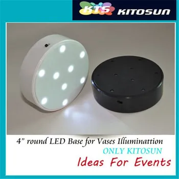 (10pieces/ lot) KITOSUN 4inch Uplight Lempos Apvalios LED Bazės Vaza Šviesos su 9 Super Ryškus Led Puošmena Vaza Apšvietimas