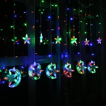 2,5 M 138leds Romantiška Fėja Star LED Užuolaidų String Apšvietimo, Kalėdų Žiburiai Poilsio Vestuvių Girliandą Šalies Apdaila