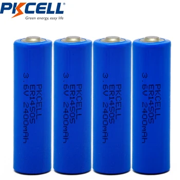 4Pcs PKCELL LiSOCl2 Baterija ER14505 14505 AA 3,6 V 2400mAh Ličio Baterija Baterijos Baterias
